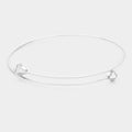 White Gold Dipped Metal Rhombus End Bracelet