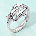 Sleek Double Dolphin Hinged Bangle Bracelet