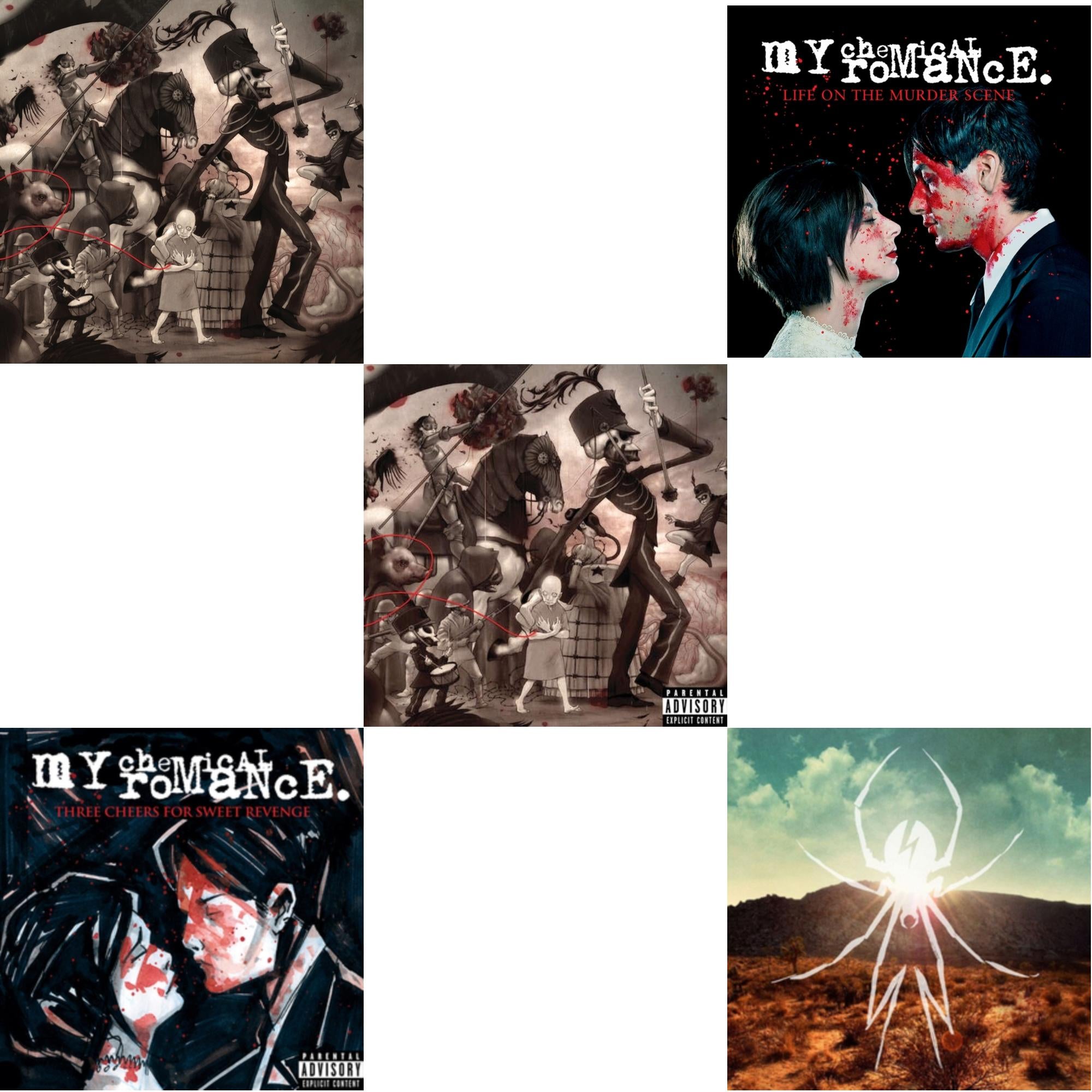 My Chemical Romance - Life On The Murder Scene & Black Parade (X) (Picture Disc) & Black Parade & Three Cheers For Sweet Revenge & Danger Days: True Lives Of The Fabulous Killjoys - LP Vinyl Bundle