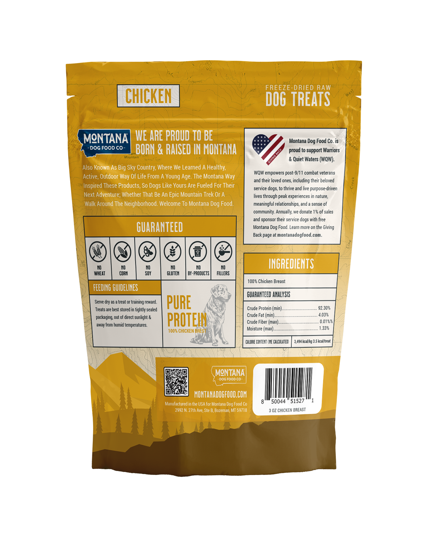 Chicken Breast Freeze-Dried Raw Trail Snacks (Treats) for Dogs 3oz