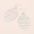 Brass Metal Tribal Pattern Cutout leaf Dangle Earrings