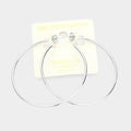 14K White Gold Dipped 2.25 Inch Metal Hypoallergenic Half Hoop Earrings