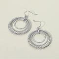 Metal Bubble Layered Hoop Dangle Earrings