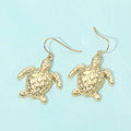 Metal Sea Turtle Drop Dangle Earrings