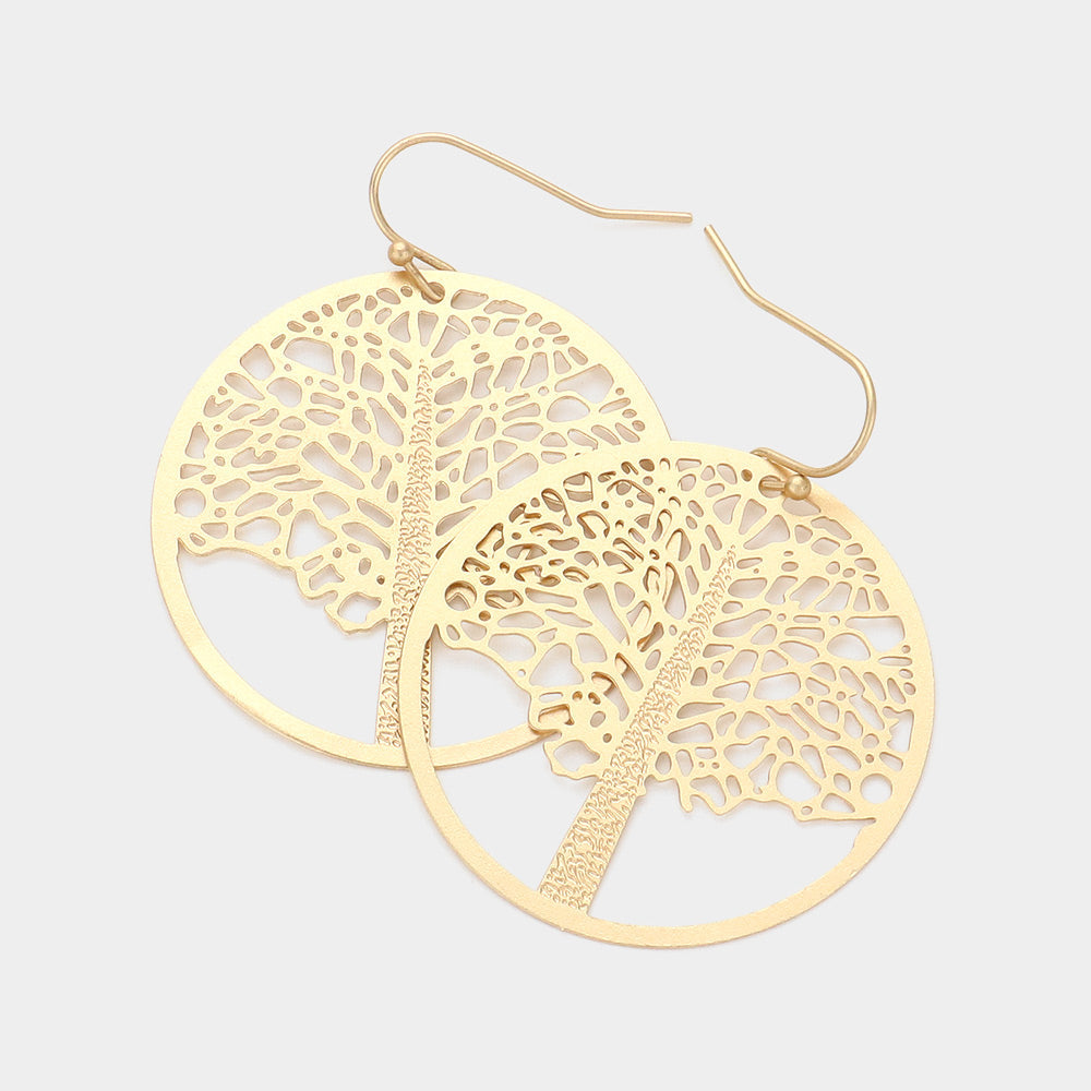 Filigree Tree of Life Dangle Earrings
