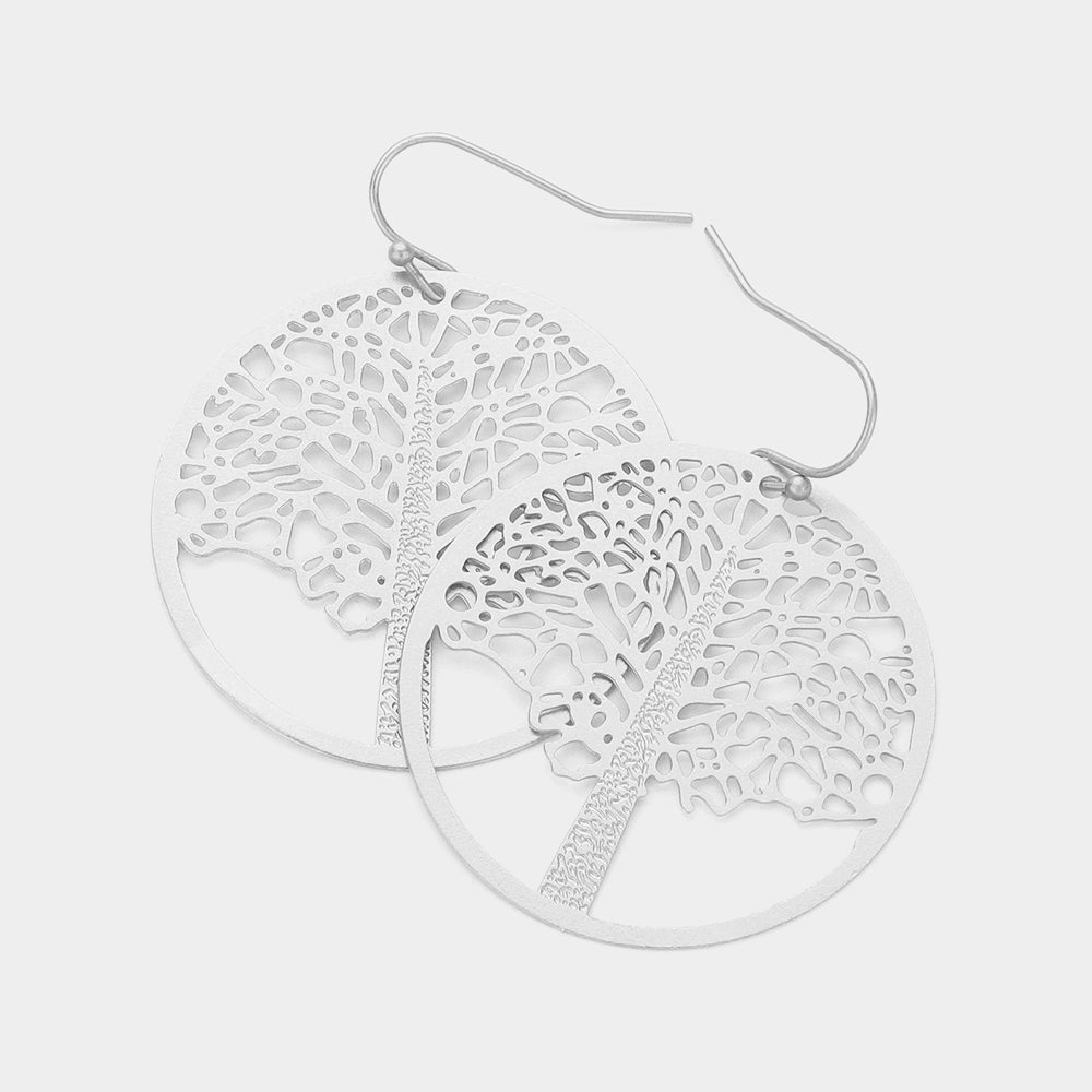 Filigree Tree of Life Dangle Earrings