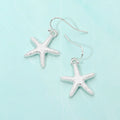 Textured Metal Starfish Dangle Earrings