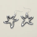 Antique Metal Open Starfish Drop Earrings