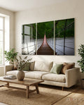 Forest Suspension Footbridge View Glass Wall Art