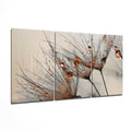 Golden Dew Drops Dandelion Seed Glass Wall Art