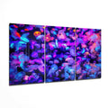 Neon Jellyfish Swarm Triptych Glass Wall Art