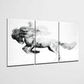 Ink Wash Horse Triptych Glass Wall Art