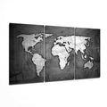 Concrete Textured World Map Glass Wall Art