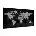 White Paint Splatter World Map Glass Wall Art