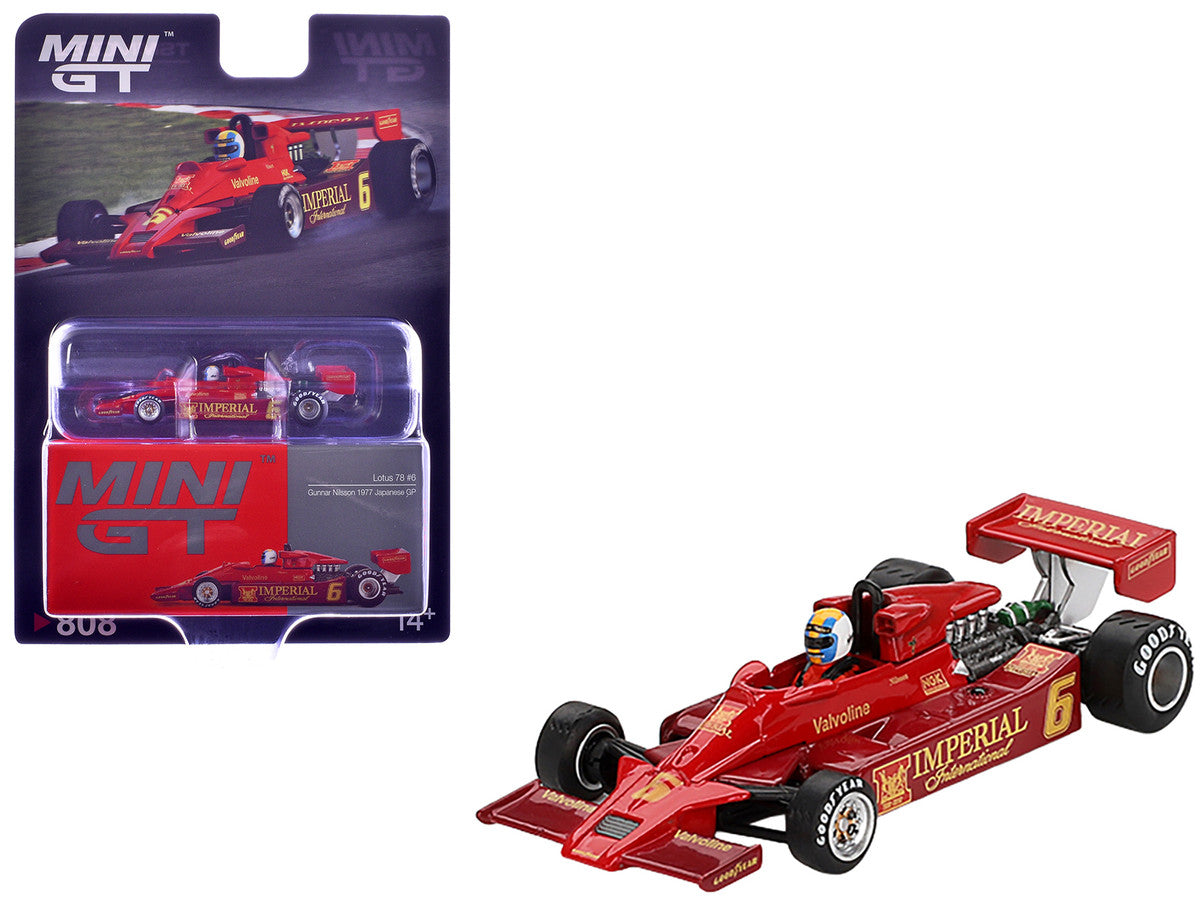 Lotus 78 #6 Gunnar Nilsson "John Player Team Lotus" Formula One F1 "Japanese GP" (1977) Limited Edition 1/64 Diecast Model Car by Mini GT