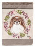 Japanese Chin Wreath of Flowers Garden Flag Mailbox Decorative Yard Banner Outside Patio Artwork for Flower Beds, Garden Size, Multicolor