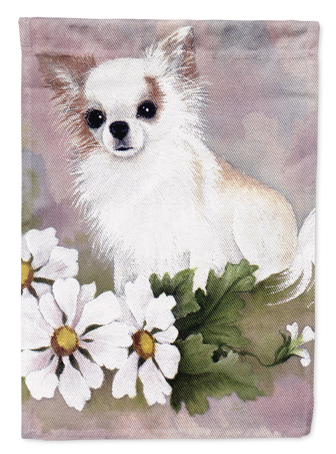 Chihuahua White Flowers Garden Flag Mailbox Decorative Yard Banner Outside Patio Artwork for Flower Beds, Garden Size, Multicolor
