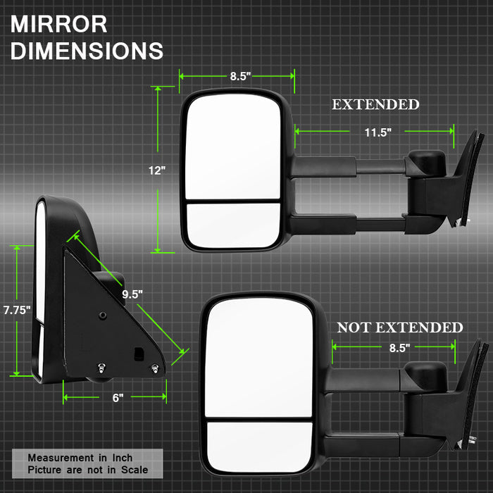 SPYDER Xtune Chevy C10 88-98 Manual Extendable Manual Adjust Mirror Left MIR-CCK88-MA-L 9932854