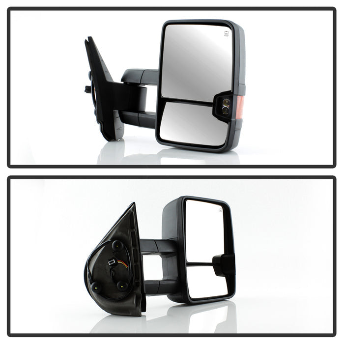 SPYDER xTune Chevy Silverado 07-13 Heated Amber LED Signal Telescoping Mirrors MIR-CSIL07S-G2-PWH-AM-SET 9936692