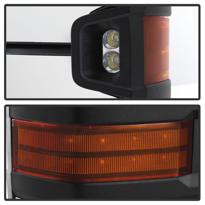 SPYDER xTune Chevy Silverado 07-13 Heated Amber LED Signal Telescoping Mirrors MIR-CSIL07S-G2-PWH-AM-SET 9936692