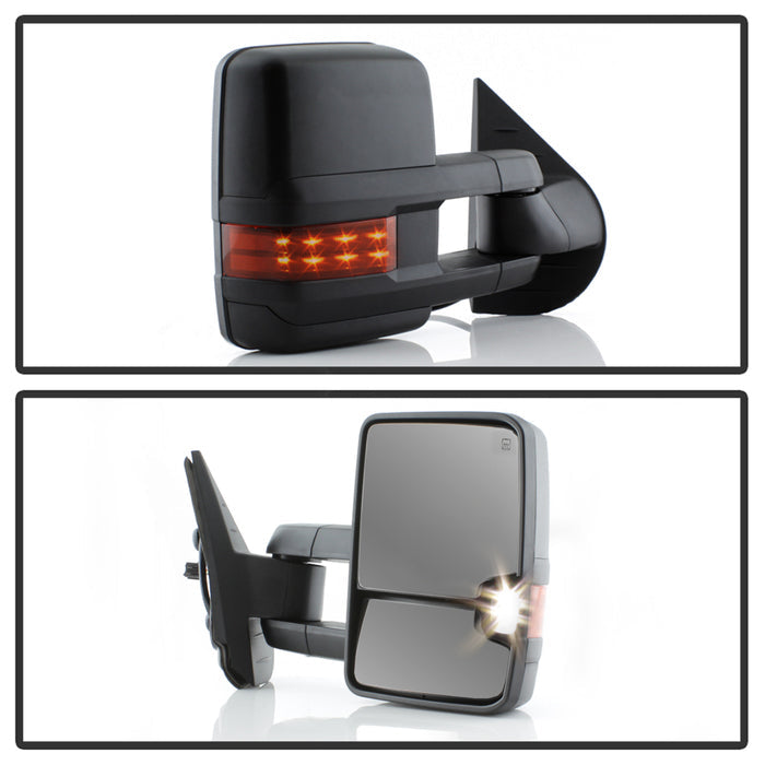 SPYDER xTune Chevy Silverado 07-13 Heated Amber LED Signal Telescoping Mirrors MIR-CSIL07S-G2-PWH-AM-SET 9936692