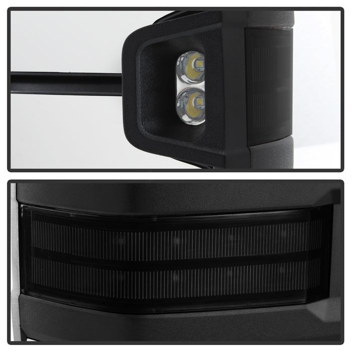 SPYDER xTune Chevy Silverado 07-13 Heated Smoke LED Signal Telescoping Mirrors MIR-CSIL07S-G2-PWH-SM-SET 9936722