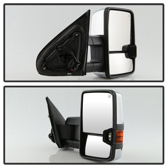 SPYDER xTune Chevy Silverado 14-16 Heated Amber LED Signal Mirror Chrome MIR-CSIL14S-G3C-PWH-AM-SET 9936777