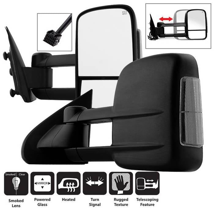 SPYDER xTune Chevy Silverado 14-15 POWER Heated LED Signal Telescoping Mirror - SET MIR-CSIL14S-PWH-SM-SET 9936371