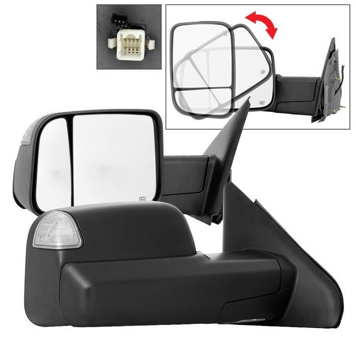 SPYDER xTune Dodge Ram 02-09 G2 Manual Extendable / Power Heated Mirror - MIR-DRAM02S-G2-PW-SET 9939877