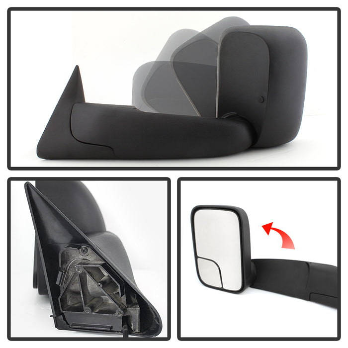 SPYDER Xtune Dodge Ram 94-97 Manual Extendable Power Adjust Mirror Left MIR-DRAM94-PW-L 9925078