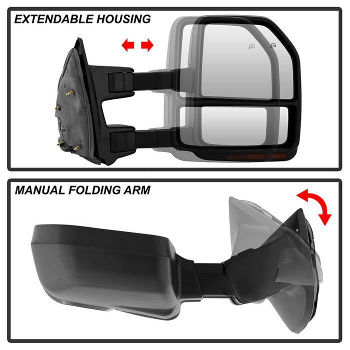 SPYDER xTune 08-15 Ford F-250 SD Heated Adj LED Signal Power Mirror - Smk (MIR-FDSD08S-G4-PW-RSM-SET) 9943126