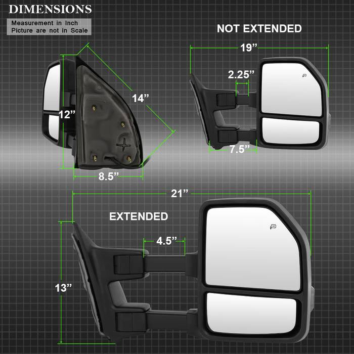 SPYDER xTune 08-15 Ford F-250 SD Heated Adj LED Signal Power Mirror - Smoke (MIR-FDSD08S-G4-PW-SM-SET) 9943096