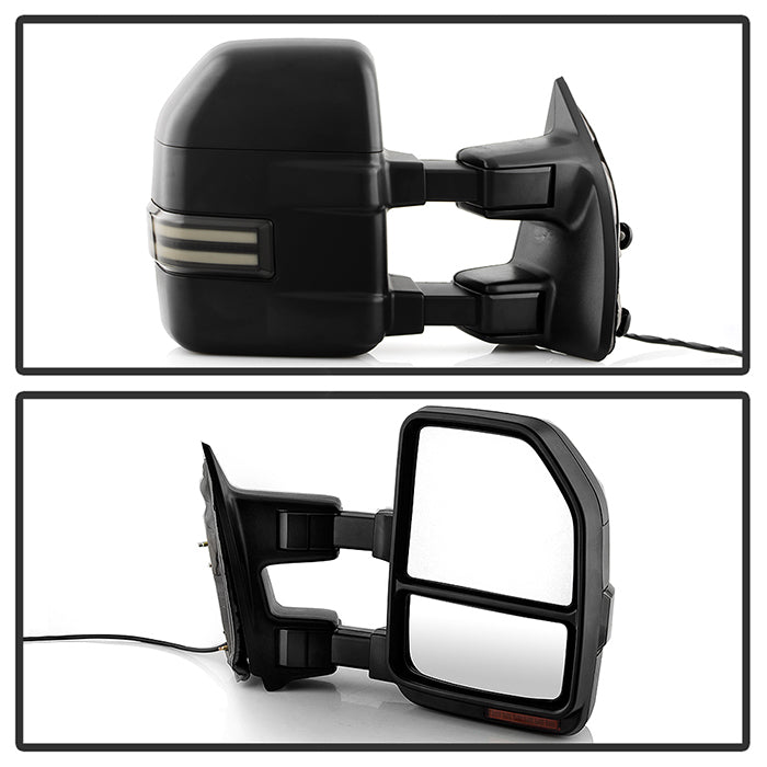 SPYDER xTune 99-07 Ford Super Duty LED Telescoping Manual Mirrors - Smk (Pair) (MIR-FDSD99S-G4-MA-RSM-SET) 9943140