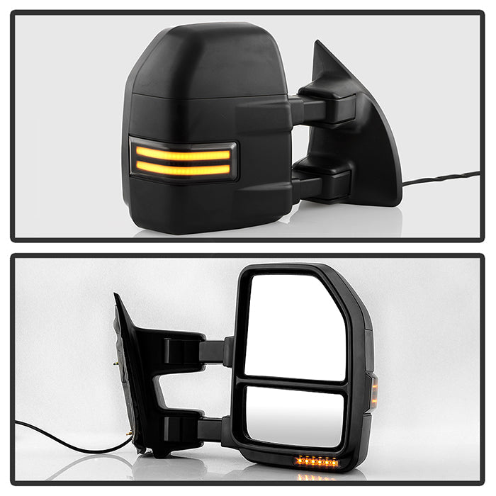 SPYDER xTune 99-07 Ford Super Duty LED Telescoping Manual Mirrors - Smk (Pair) (MIR-FDSD99S-G4-MA-RSM-SET) 9943140