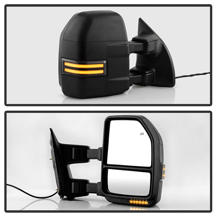 SPYDER xTune 99-07 Ford SuperDuty Heated LED Telescoping Pwr Mirrors-Smk (Pair) (MIR-FDSD99S-G4-PW-RSM-SET) 9943157