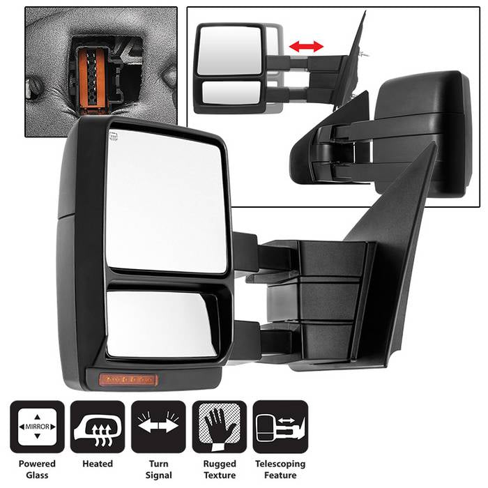 SPYDER Xtune Ford F150 04-06 Power Heated Amber LED Signal Telescoping Mirror Left MIR-FF15004S-PWH-AM-L 9935367