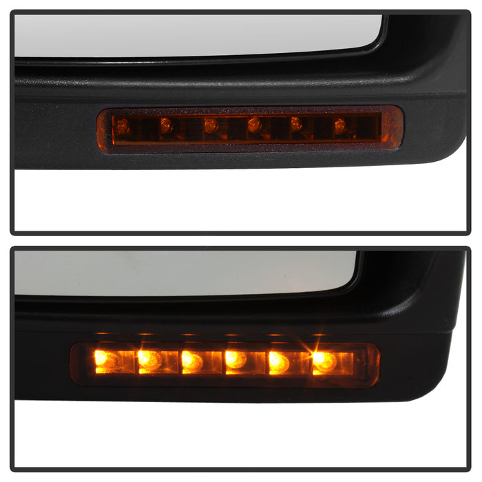 SPYDER xTune 04-14 Ford F-150 Heated Amber LED Signal Telescoping Mirror (Pair) (MIR-FF15009S-PWH-AM-SET) 9937644