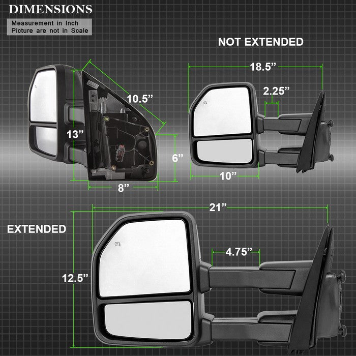 SPYDER xTune 15-17 Ford F-150 Heated Telescoping Mirrors (Pair) (MIR-FF15015-G4-PWH-SET) 9943058
