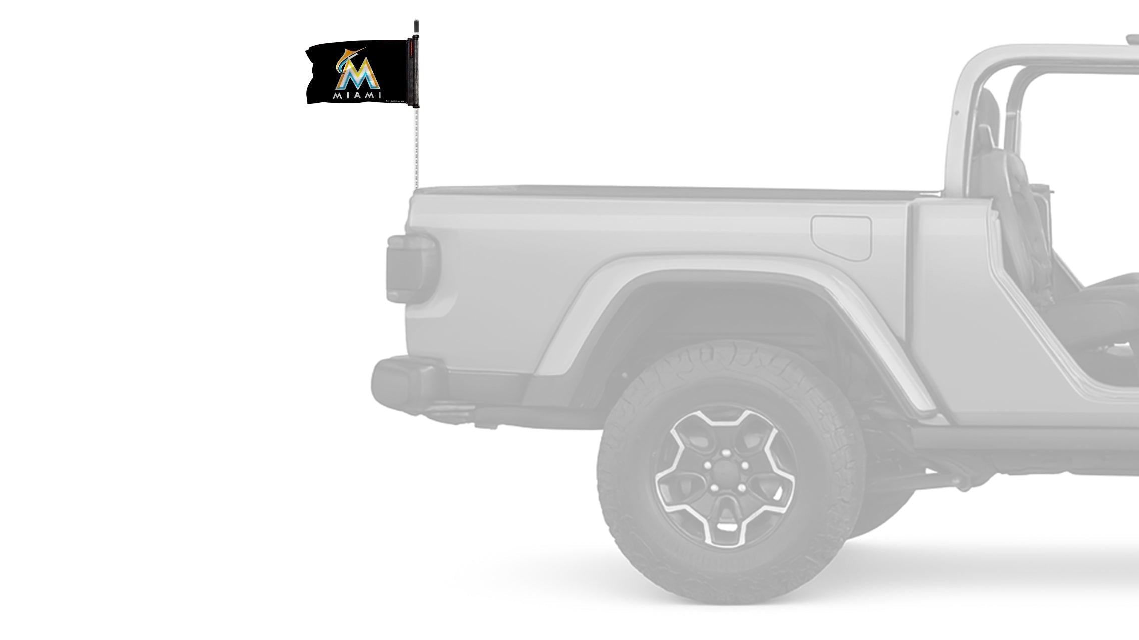 Miami Marlins 11"x17" Forever Wave Flag for Jeep Wrangler JK 2-Door 2007-2018