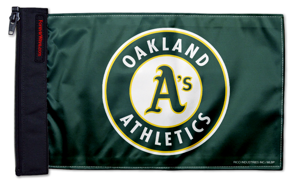 Oakland A's 11"x17" Forever Wave Flag for Jeep Wrangler JK 2-Door 2007-2018