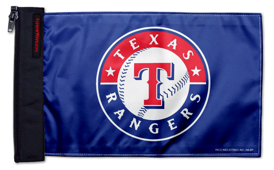 Texas Rangers 11"x17" Forever Wave Flag for Jeep Wrangler CJ-7 and CJ-8 1976-1986