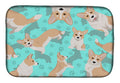 Fawn Cardigan Corgi Dish Drying Mat Absorbent Dish Drying Mat Pad for Kitchen Counter Dish Drainer Mat for Countertop, 14 x 21", Multicolor