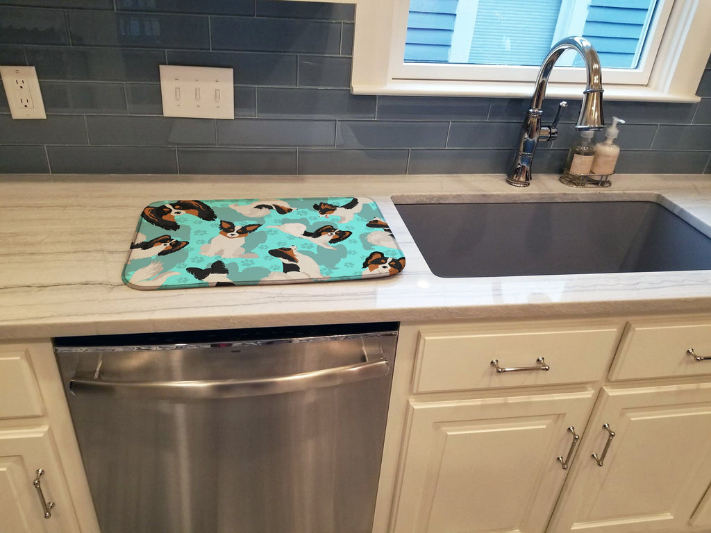 Tricolor Papillon Dish Drying Mat Absorbent Dish Drying Mat Pad for Kitchen Counter Dish Drainer Mat for Countertop, 14 x 21", Multicolor