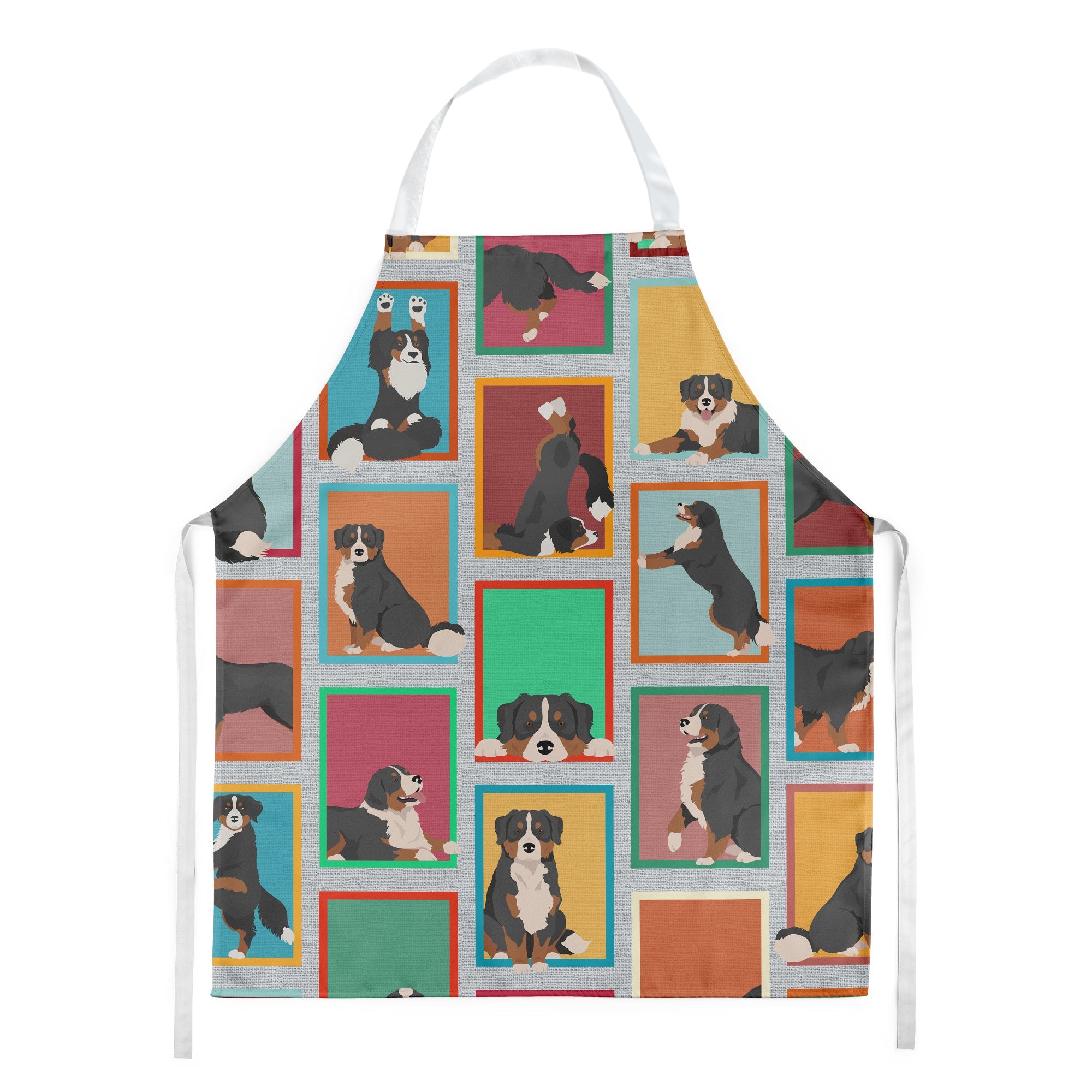 Lots of Bernese Mountain Dog Apron Cooking Kitchen Server Baking Crafts Gardening for Adult Women Men, Unisex, Large, Multicolor