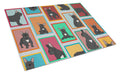 Lots of Black French Bulldog Cutting Board Tempered Glass Kitchen Cutting Surface, Heat Resistant Chopping, Non-Slip Feet, Food Prep & Serving