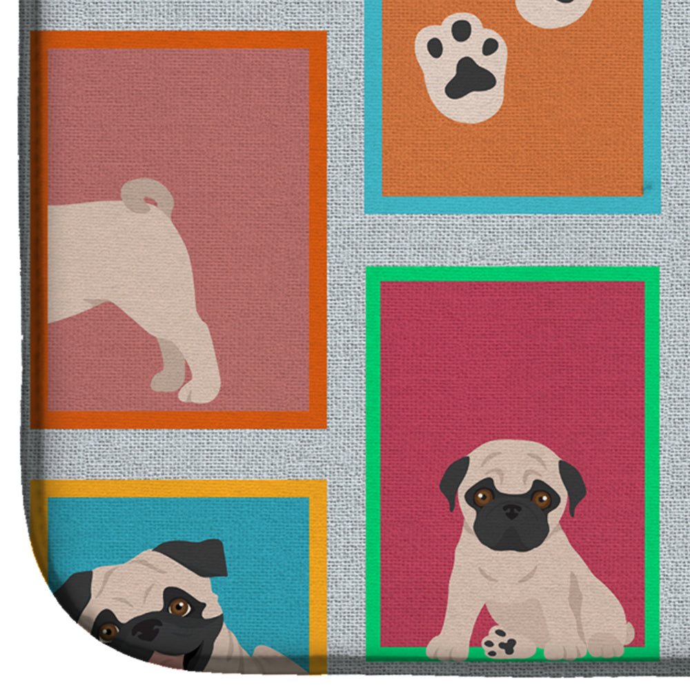 Lots of Fawn Pug Dish Drying Mat Absorbent Dish Drying Mat Pad for Kitchen Counter Dish Drainer Mat for Countertop, 14 x 21", Multicolor