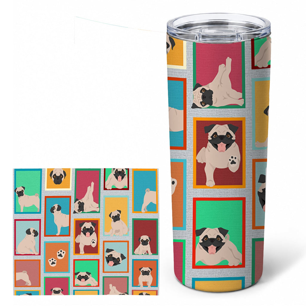 Pug 20 oz Skinny Tumbler with Lid and Straw