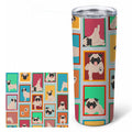 Pug 20 oz Skinny Tumbler with Lid and Straw