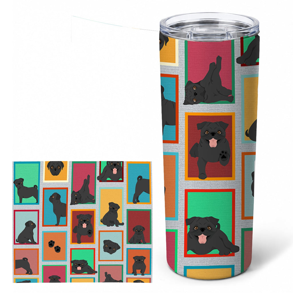 Pug 20 oz Skinny Tumbler with Lid and Straw