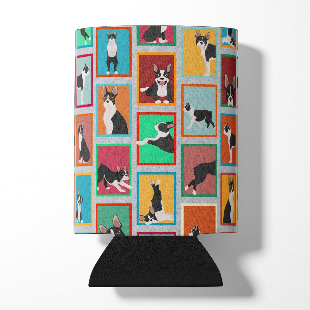 Lots of Boston Terrier Can or Bottle Hugger Cooler Sleeve for Standard 12 oz Cans, Insulated Foam Beer & Soda Can Hugger Reusable